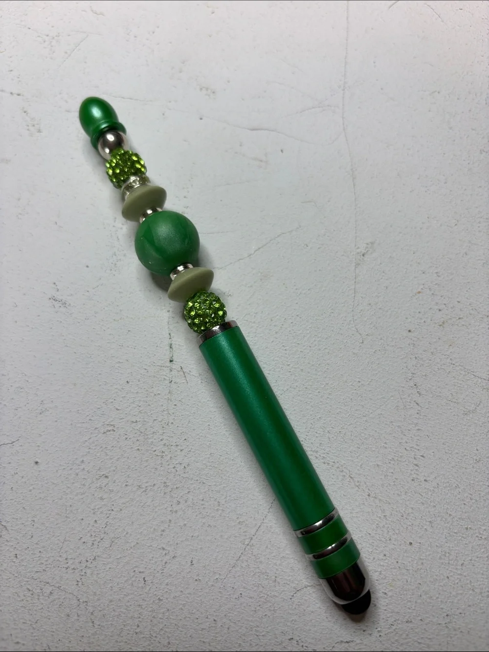 Green Beaded Stylus Pen - Decorative Home Office Accessory